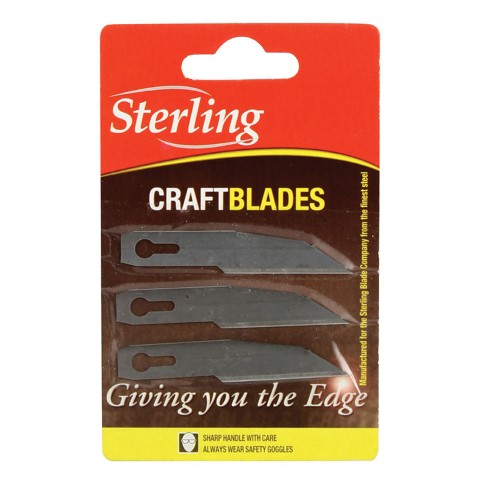 STERLING KEYHOLE BLADE STRAIGHT EDGE CARD OF 3